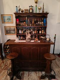 Angolo bar completo in legno massiccio