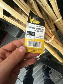 6 torce in bambu da giardino + 3l olio