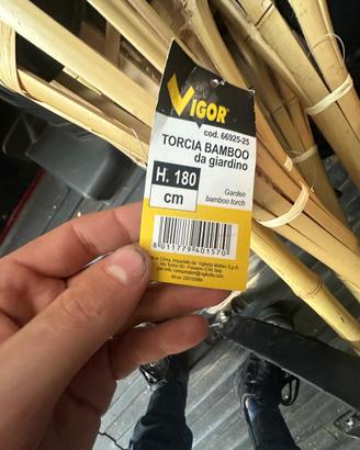 6 torce in bambu da giardino + 3l olio