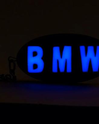 Portachiavi auto moto bmw legno e resina luminosa