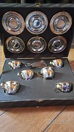 Servizio da Caffè in acciaio placcato oro