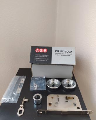 AGB kit maniglia per porte scorrevoli in argento