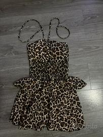 vestito corto leopardato