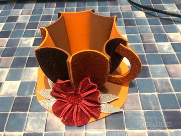 Tazze fatte a mano in panno decorato