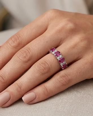 Anello veretta rubini e diamanti