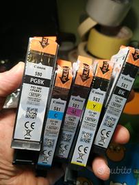 5 cartucce originali canon 1x PGI-580 + 4x CLI-581