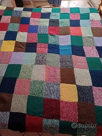 Coperta lana patchwork fatta a mano
