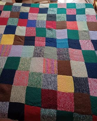 Coperta lana patchwork fatta a mano