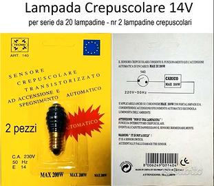 Luci Natale 2 Lampade con Sensore Crepuscolare