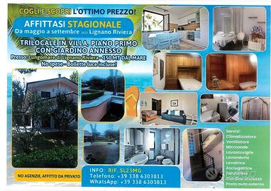 Trilocale DAL G24/25 AGOSTO E SETTEMBRE-Lignano UD