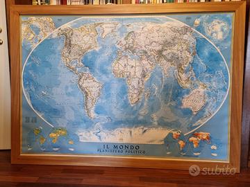 Grande Quadro Planisfero Politico "Il Mondo"