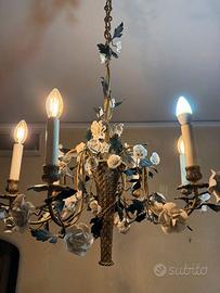 lampadario metallo vintage