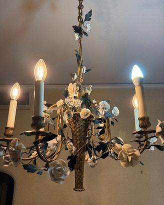 lampadario metallo vintage