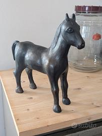 scultura vintage cavallo in bronzo 
