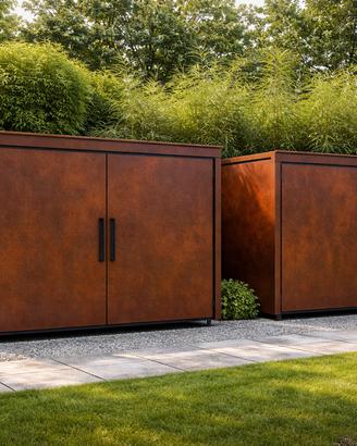 Casette da giardino in acciaio corten – Design mod
