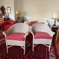 Sedie midollino con cuscini