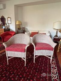 Sedie midollino con cuscini