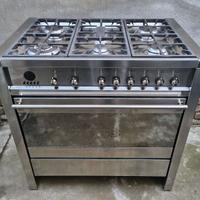 Cucina GAS SMEG Inox 6 Fuochi Maxi Forno 90 Multi
