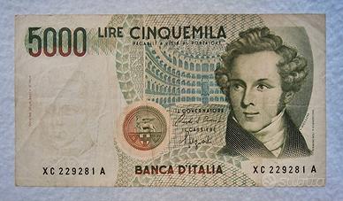 Banconota 5000 Lire “Bellini” serie sostitutiva