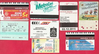 Biglietti (GIÀ USATI, da collezione) bus,treno, ec