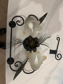 lampadario a muro più accessori bagno