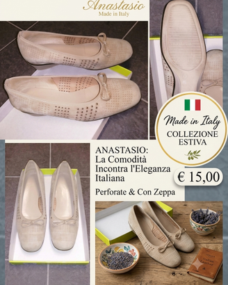 Ballerine con zeppa Anastasio n. 37 Scamosciate be
