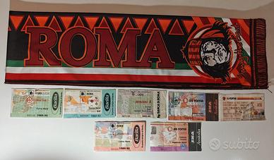 Lotto 7 biglietti a partite e Sciarpa A.S. Roma