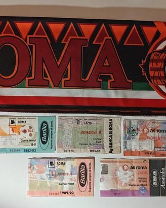 Lotto 7 biglietti a partite e Sciarpa A.S. Roma