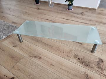 Porta TV in vetro satinato 100×34×16 cm – Moderno