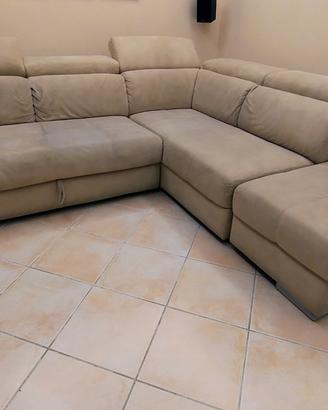 Divano angolare 4 posti con pouf contenitore 