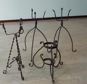 Vintage - Portavasi metallo da interno ed esterno