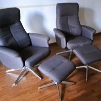 Poltrone relax imbottite tessuto reclinabili, 2pz
