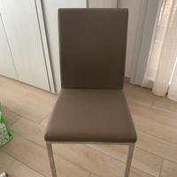 4 Sedie in pelle Tortora