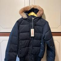 Piumino nero Crazy Duck - vera piuma e lapin - M