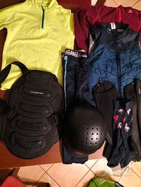 Abbigliamento equitazione paraschiena casco 10-12 