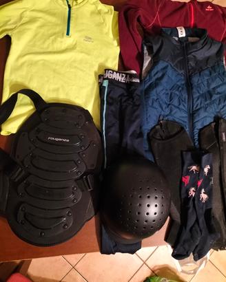 Abbigliamento equitazione paraschiena casco 10-12 