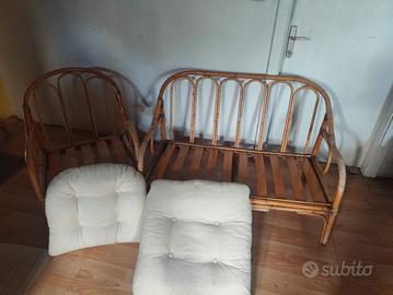 divano e poltrona in bambù