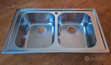 LAVELLO A 2 VASCHE SMEG ACCIAIO INOX (NUOVO)