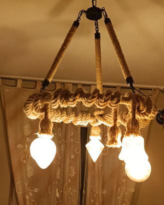 Lampadario in corda