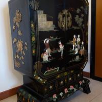 Raro Mobiletto Cinese Primi '900 Ottagonale