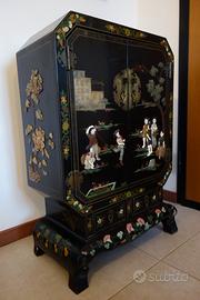 Raro Mobiletto Cinese Primi '900 Ottagonale