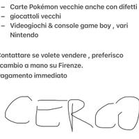 Carte pokemon vecchie , giocattoli e console