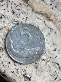 3 MONETE RARISSIME 5LIRE ANNO 1954!!!