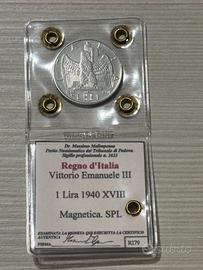 Moneta 1 Lira 1940 Regno Italia SPL