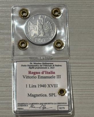 Moneta 1 Lira 1940 Regno Italia SPL