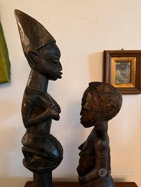 Coppia di statue africane Baule