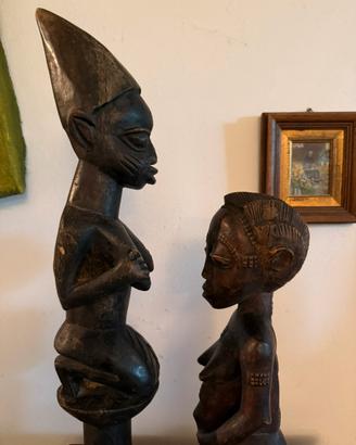 Coppia di statue africane Baule
