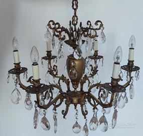 lampadario vintage stile barocco in simil bronzo