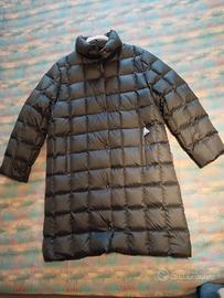 Moncler lungo nero, piuma d'oca,  taglia 2 (= M)