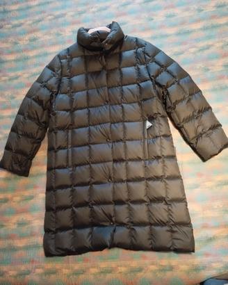 Moncler lungo nero, piuma d'oca,  taglia 2 (= M)